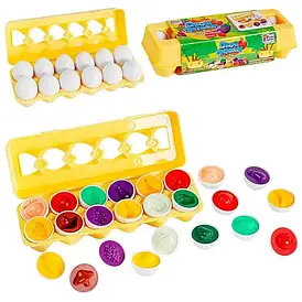 Дитяча розвивальна гра "3D сортер. Овочі та фрукти" "4FUN GameClub", яєчний лоток 12 шт.