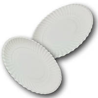 Бумажная одноразовая белая тарелка без ламинации Ø 255 мм 50 шт/уп.