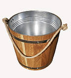 Відро для лазні 12 л з ясена з металевою вставкою, фото 2