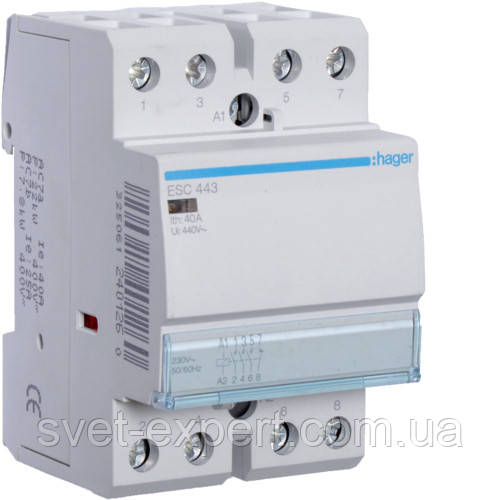 Контактор 40A Hager ESC443, 3НВ+1НЗ, 230В, фото 1