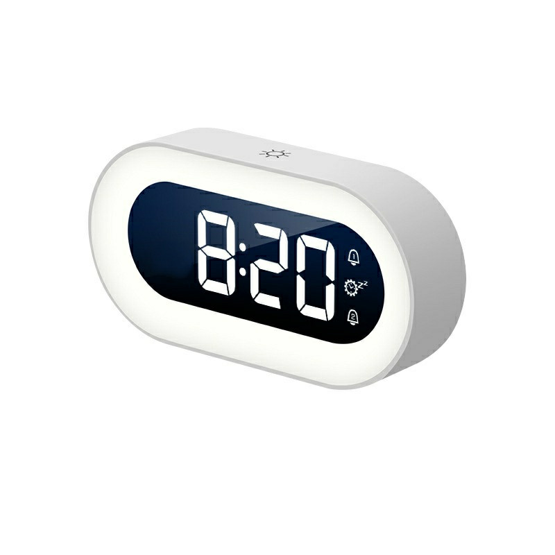Настільний електронний годинник Mids з нічником та акумулятором.