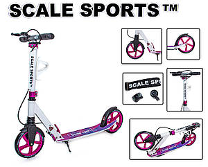 Самокат двоколісний Scale Sports SS-08 Pink Ручне гальмо Led-ліхтарик