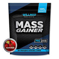 Гейнер для набора веса высокоуглеводный Willmax Mass Gainer 2 кг со вкусом клубники