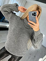 Однотонный мягкий женский свитер размер единый (42-48) серый