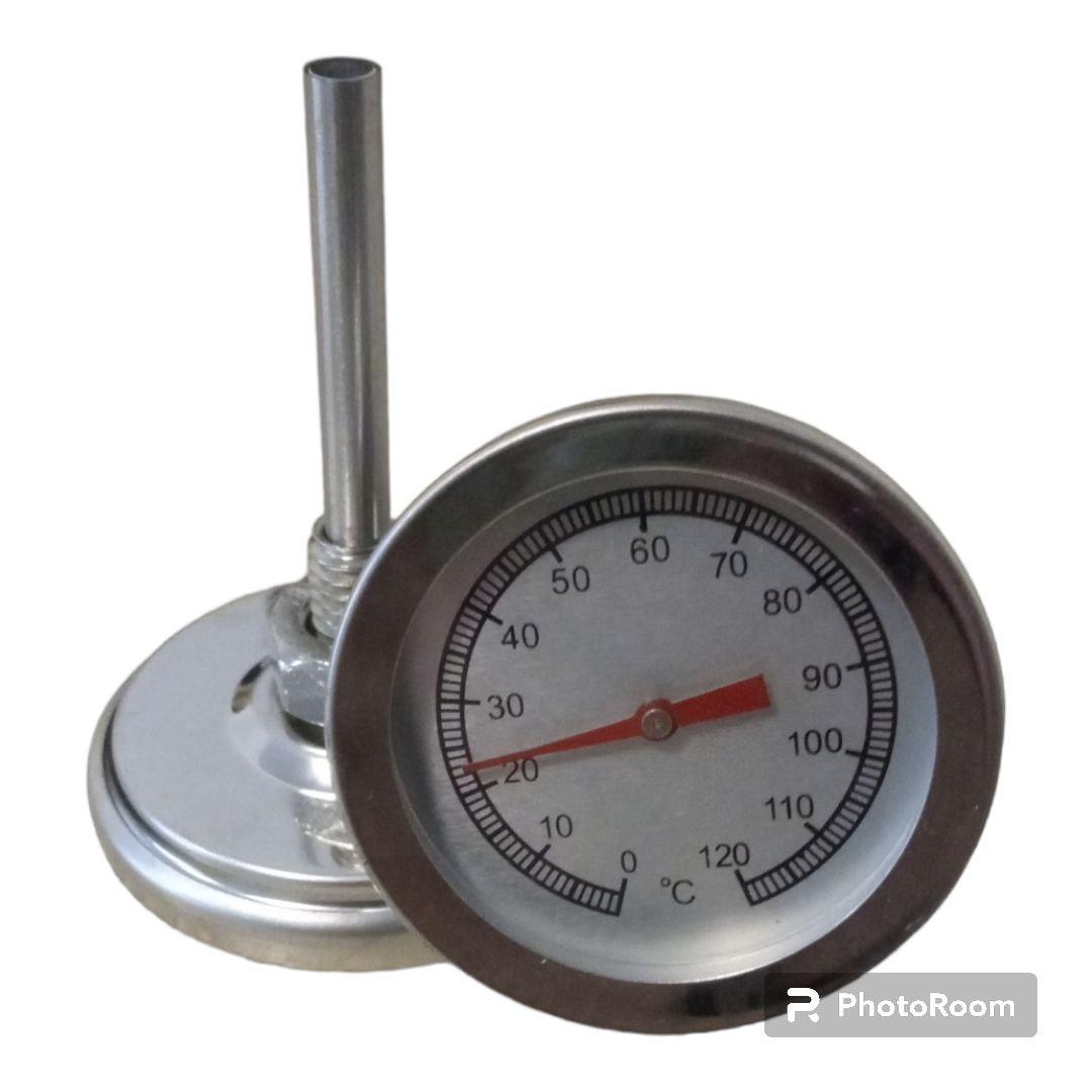 Термометр для коптильні..., до 120 градусів, металевий. ,-