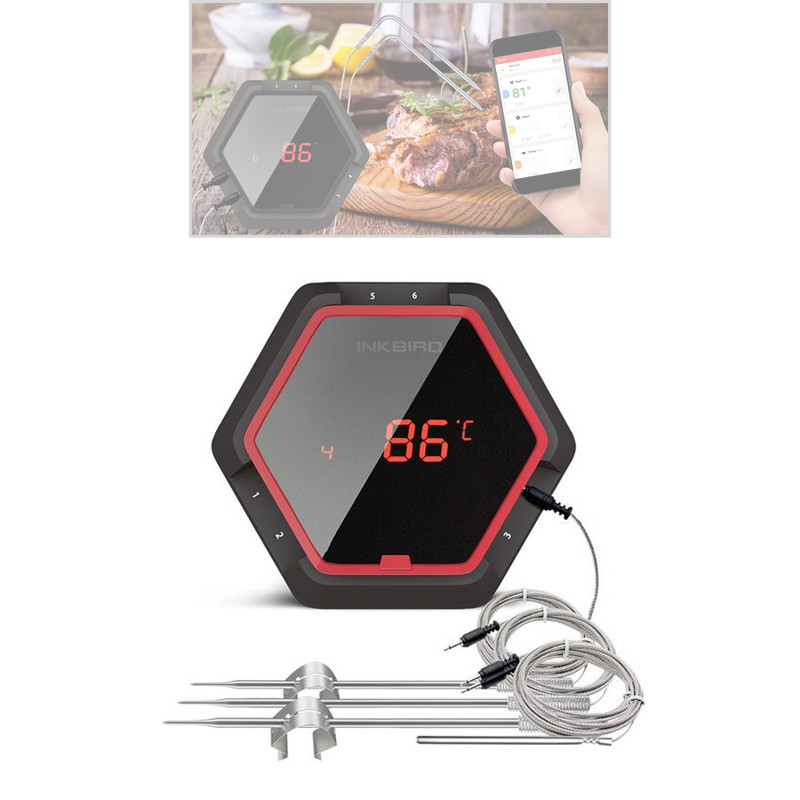 Термометр кулінарний, Bluetooth, INKBIRD IBT-6XS, 4 датчики, для гриля, BBQ