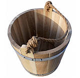 Відро дубове 7 л для лазні, фото 3