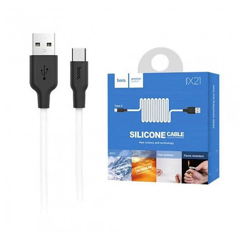 USB кабель HOCO X21 SILICONE CABLE Type-C (белый), фото 2