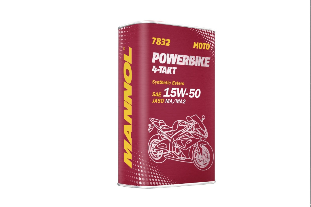 Моторна олива Mannol 4T Motorbike15W50 1Л Ester+МА2 напівсинтетична металева банка (7832) (12)