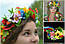 Віночок на голову зі стрічками "Лугові квіти" (великий, пишний), фото 2