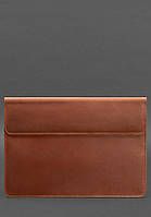 Кожаный чехол-конверт на магнитах для MacBook 16 дюйм Светло-коричневый Crazy Horse BlankNote UD, код: 8131788