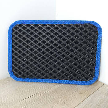 Підп'ятник  для автокилимків Накладка під педалі 23*16 см Чорний із синьою окантовкою (KG-11051)