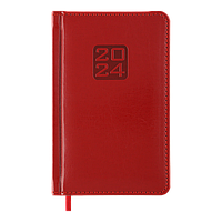 Ежедневник датированный 2024 BRAVO, A6, красный, искусственная кожа/поролон