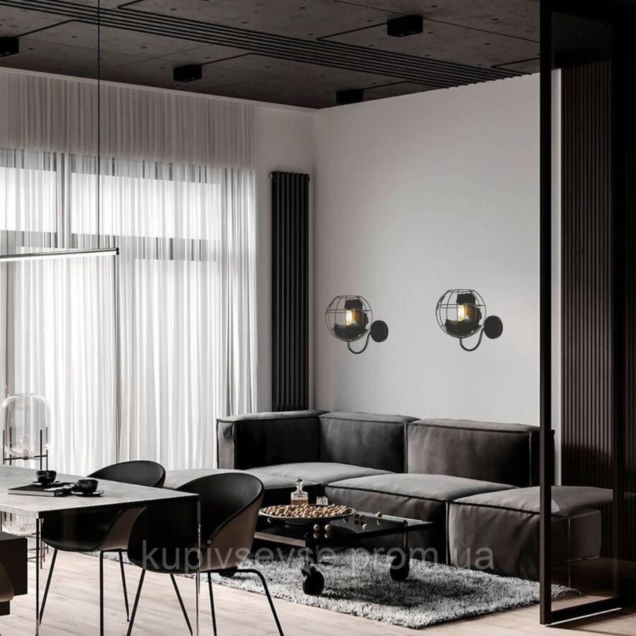 Бра лофт Планета Lightled 61-DQB01-1 BK KP, код: 8144698 (ID#1955797838 ...