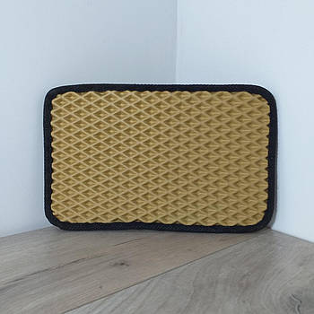 Підп'ятник для автокилимків Накладка під педалі 29*18 см Жовтий з чорною окантовкою (KG-11052)