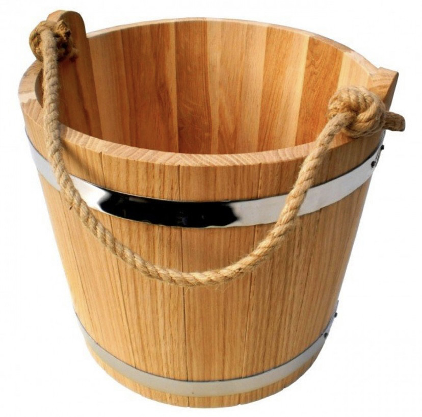 Відро дубове 7 л для лазні, фото 1