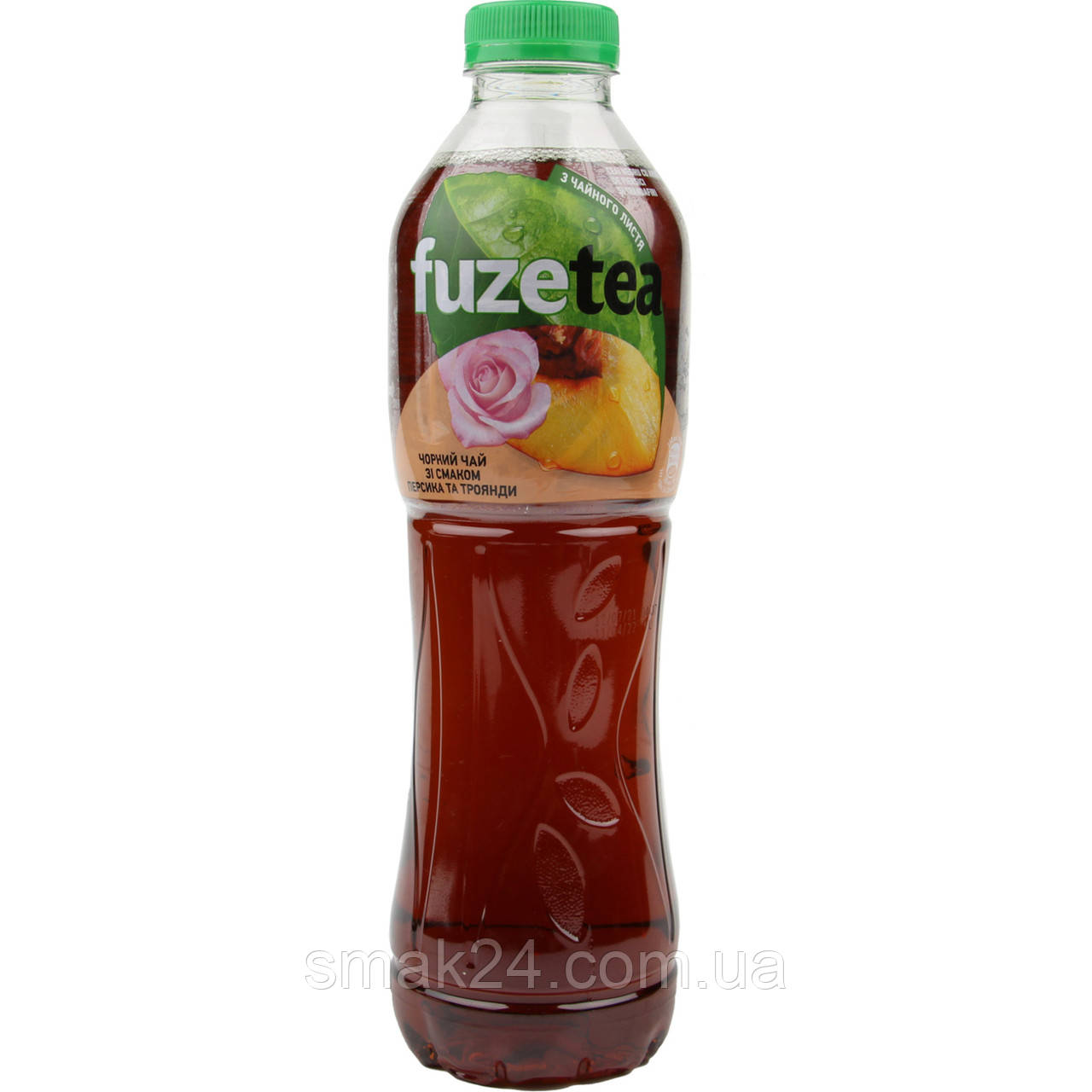 Холодний чорний чай зі смаком троянди та персика 1л ПЕТ