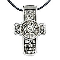 Крест нательный посеребренный Silvering Никита Святой Великомученик Никита Готский 3х1,8х0,2 SB, код: 6838774