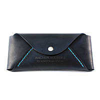Кожаный футляр для очков S-Box Темно-синий (as160203) SP, код: 186020