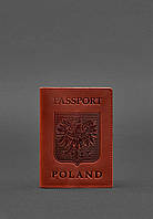 Кожаная обложка для паспорта с польским гербом коралл Crazy Horse BlankNote US, код: 8131823