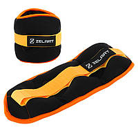 Утяжелители -манжеты для рук и ног 1 кг (2 x 0,5кг) FI-7208-1, Черный-оранжевый: Gsport