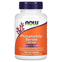 Фосфатидилсерин Phosphatidyl Serine Now Foods 100 мг 120 вегетаріанських капсул US, код: 7701352