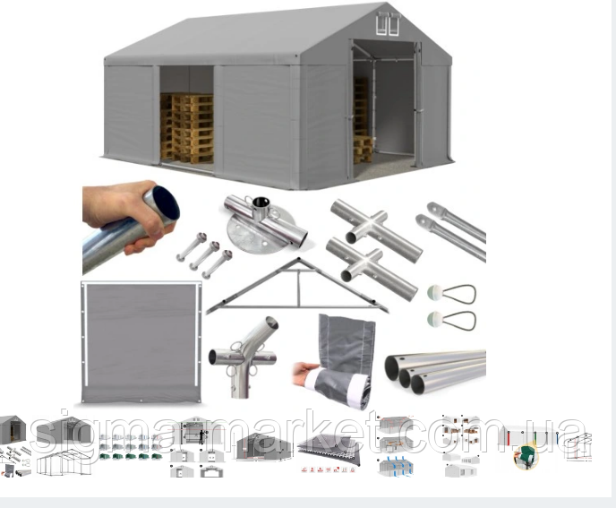 Павільйон BASIC 5 x 12 m PVC з вікнами Польща