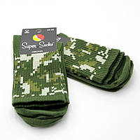 Носки тактические пиксель хаки 39-42р для военных, Анатомические хлопковые носки олива