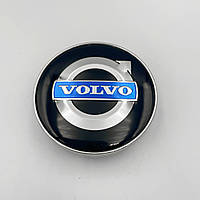 Ковпачки (заглушки) на литі диски VOLVO (Вольво) 60 мм Синій логотип, Чорні