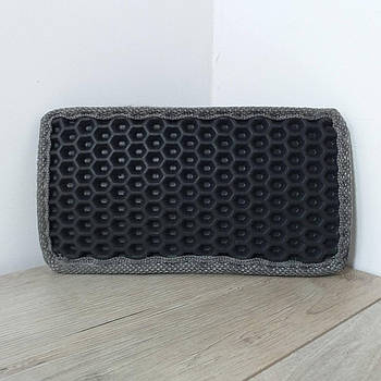 Підп'ятник для автокилимків Накладка під педалі 22*11.5 см Чорний із сірою окантовкою (KG-11053)