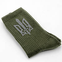 Носки тактические Тризуб хаки 40-42р для военных, Анатомические хлопковые носки Military UA