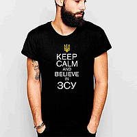 Футболка чорна з патріотичним принтом Кавун Keep Calm and believe in ВСУ Push IT L SC, код: 8056671