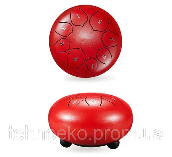 Купить Глюкофон Folem на 8 нот 8 лепестков Ø 16 см с чехлом Красный TE ...