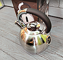Чайник зі свистком із неіржавкої сталі 3 л Edenberg EB-7006/Чайник для плити Чорний, фото 4