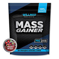 Гейнер для набора веса высокоуглеводный Willmax Mass Gainer 2 кг со вкусом лесной ягоды