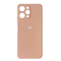 Чехол Silicone Case Full for Xiaomi Redmi 12 накладка бампер Pink Sand пудра. Микрофибра Soft touch