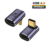 Угловой переходник 90 градусов USB 4 Thunderbolt Тип C адаптер 100 Вт 40 Гбит/с передачи данных и зарядка
