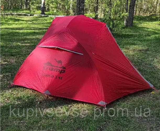 Палатка легкая трехместная Tramp Cloud 3 Si красная KP, код: 7699360 ...