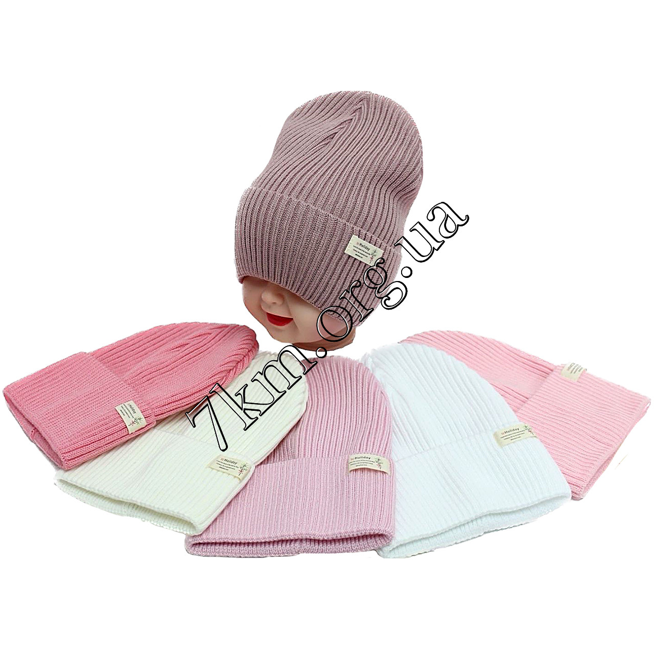 Шапка дитяча в'язка Оптом для дівчаток 46-48 р.р. "Holiday" 3001, фото 1