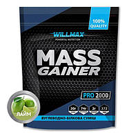 Гейнер для набора веса высокоуглеводный Willmax Mass Gainer 2 кг со вкусом лайма