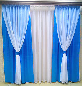 Готовий комплект штор "Посейдон" (бірюза)