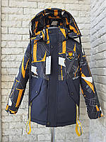 Крутая стильная курточка демми для мальчиков-подростков 128-158/желтий