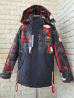 Крутая стильная курточка демми для мальчиков-подростков 128-158/красная