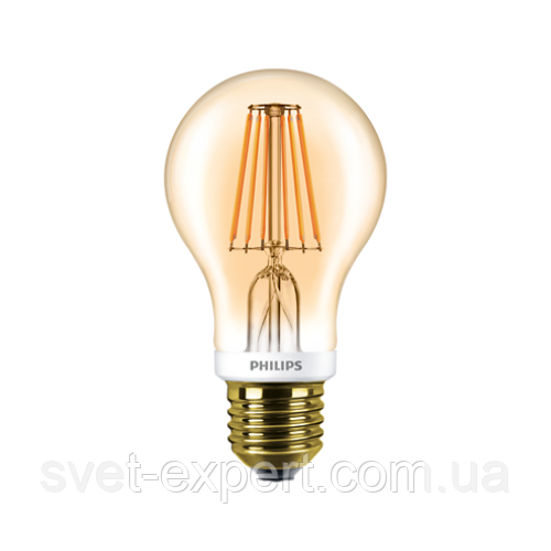 LEDClassic7.5-60W A60 E27 2000K GOLD APR Philips світлодіодна димована