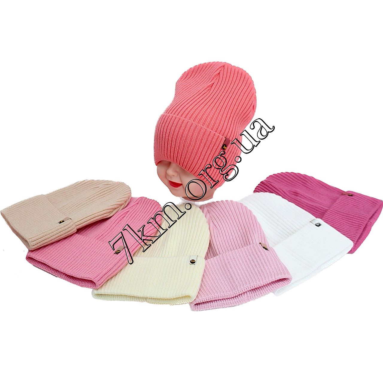 Шапка дитяча в'язка Оптом для дівчаток 46-48 р.р. "svp" 3131, фото 1