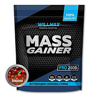 Гейнер для набора веса высокоуглеводный Willmax Mass Gainer 2 кг со вкусом вишни