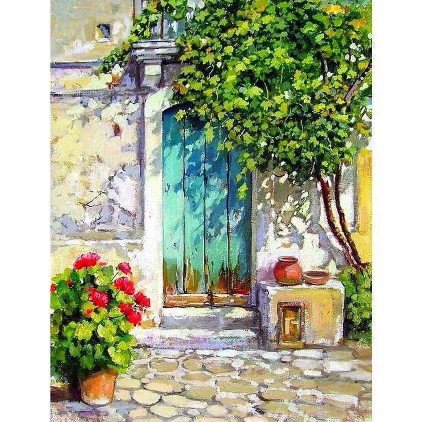 Картина за номерами 40x50 см DIY Щастя біля дверей (FRA 73484)