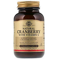 Клюква Solgar Natural Cranberry, with Vitamin C 60 Veg Caps EJ, код: 7519152