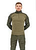Тактична сорочка з коміром-стійкою (убакс) Warrior Wear SA-18 Зелена (Олива), фото 4