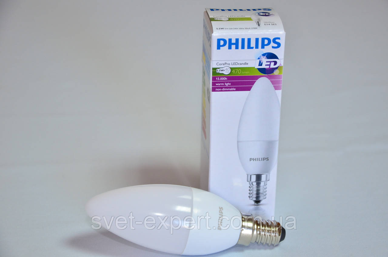 CorePro candle ND 5.5-40W E14 827 B35 Philips FR світлодіодна свічка